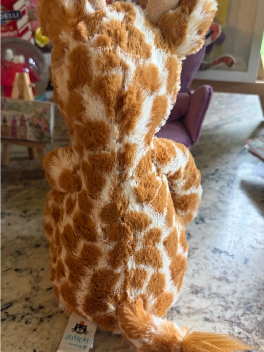 Jellycat Authentic Bashful Giraffe Plush w/Blue Gift Bag  Stuffed Animal NWT - Picture 8 of 12